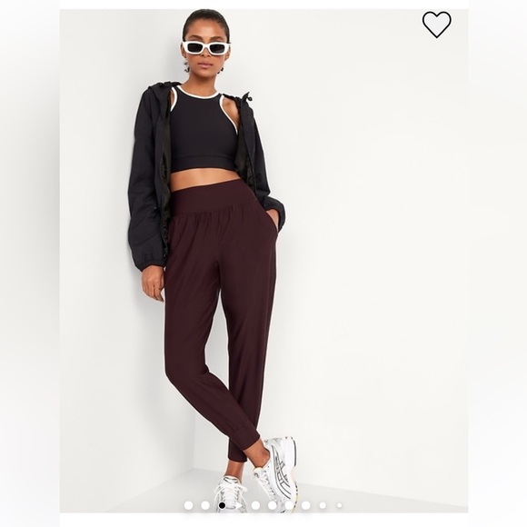 Old Navy Pants - Large old navy high rise joggers chocolate brown power active pockets